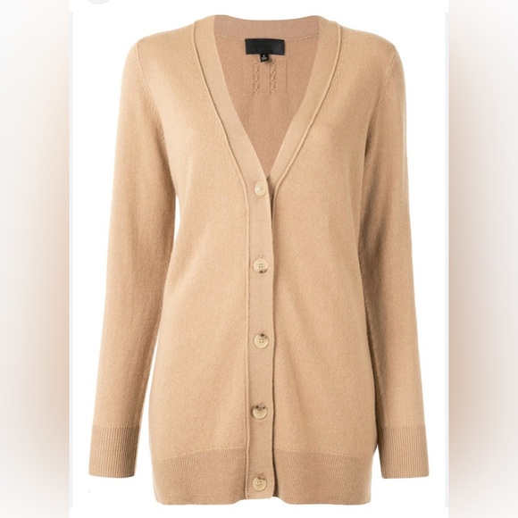 Nili Lotan Malory Camel 100% Cashmere Button Front Cardigan Size XS - Picture 2 of 7